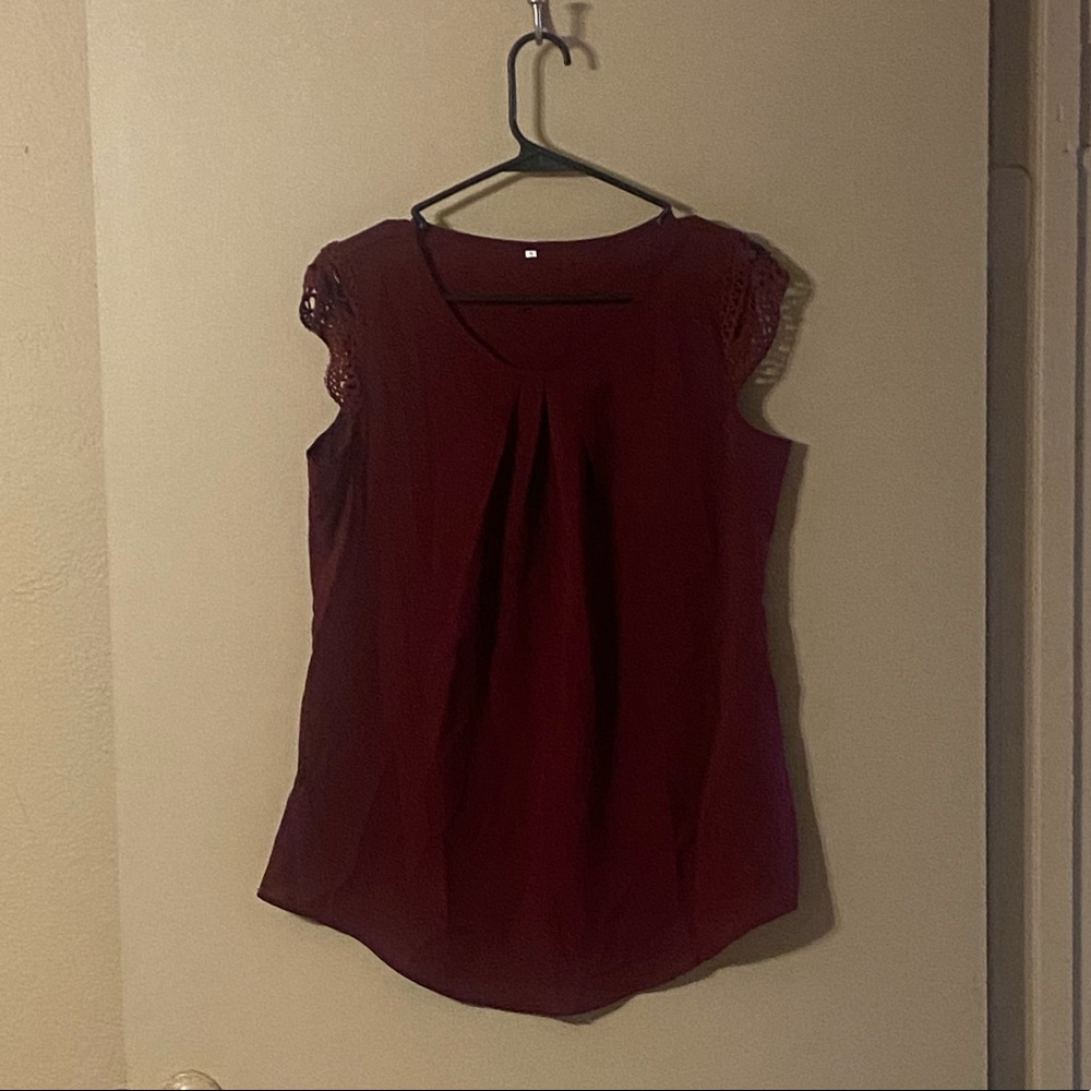 Red cap sleeve top